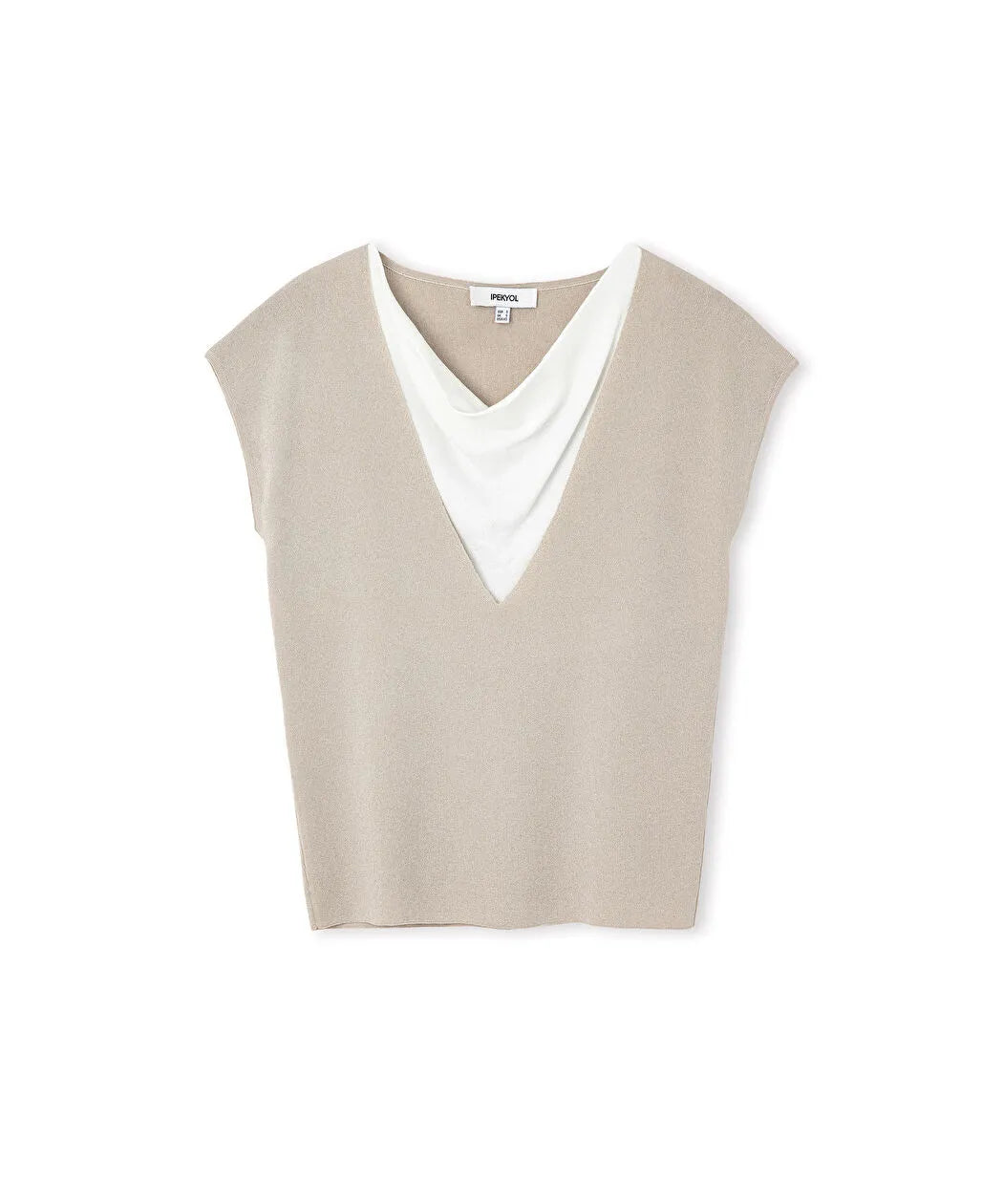 Ekru Çift Parça Görünüm Colorblock Triko Is1260050106030 | Ipekyol