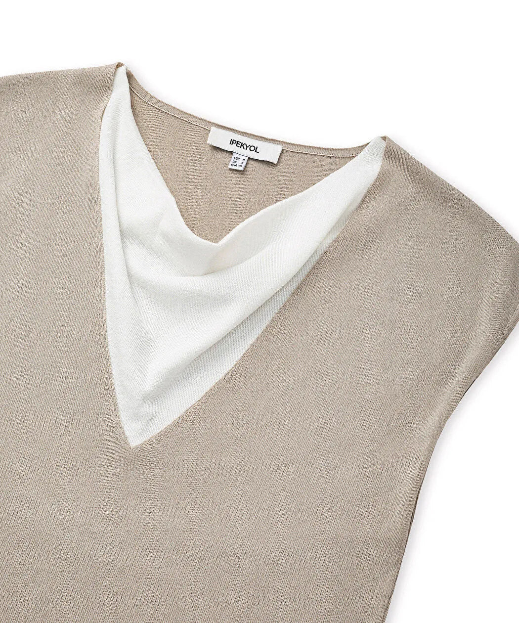 Ekru Çift Parça Görünüm Colorblock Triko Is1260050106030 | Ipekyol