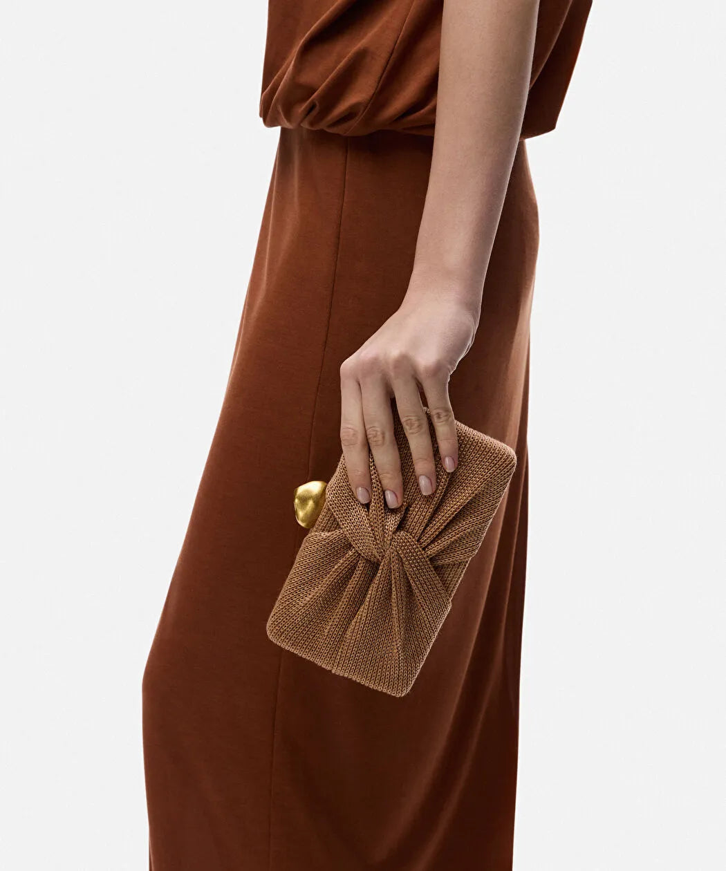Bej Düğüm Efektli Uzun Zincir Askılı Clutch Is1260121002023 | Ipekyol
