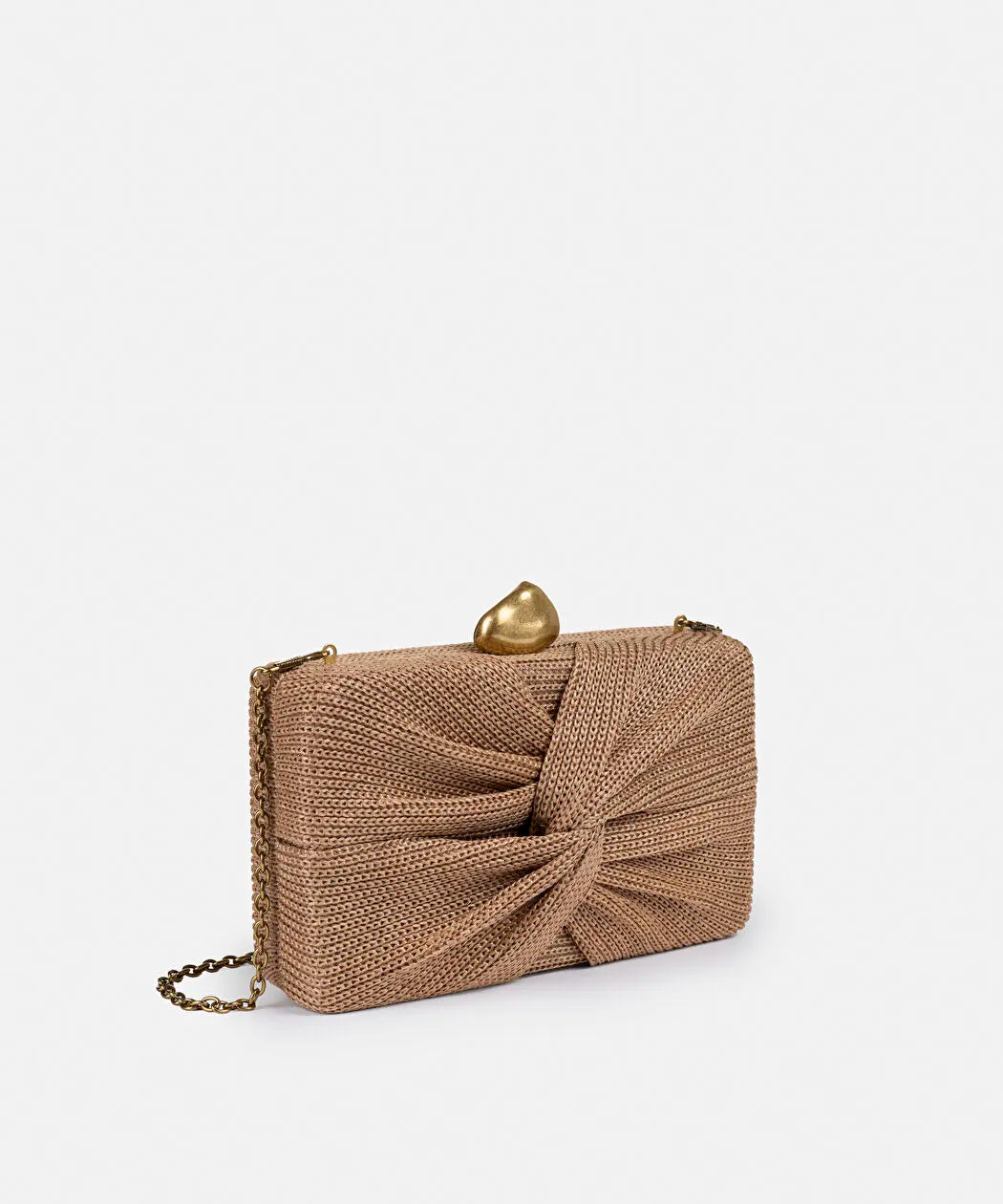 Bej Düğüm Efektli Uzun Zincir Askılı Clutch Is1260121002023 | Ipekyol