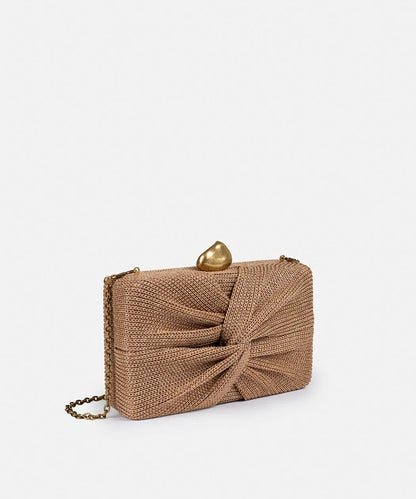 Bej Düğüm Efektli Uzun Zincir Askılı Clutch Is1260121002023 | Ipekyol