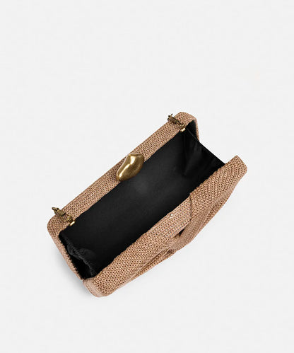 Bej Düğüm Efektli Uzun Zincir Askılı Clutch Is1260121002023 | Ipekyol
