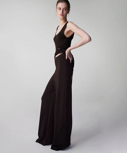 Kahverengi Wide Leg Triko Pantolon Is1260003159074 | Ipekyol
