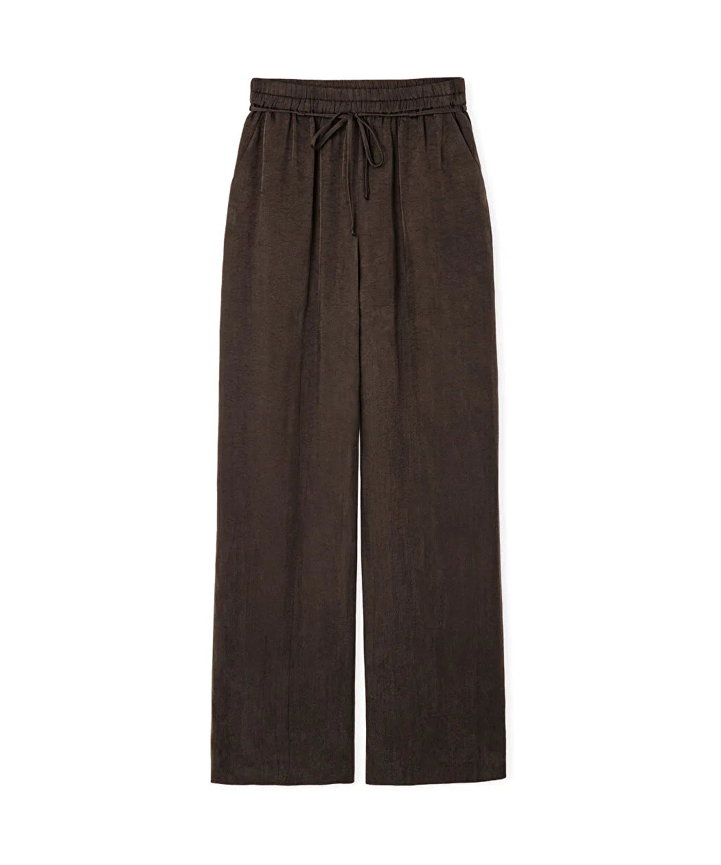 Kahverengi Parlak Dokulu Wide Leg Pantolon Is1260003245074 | Ipekyol