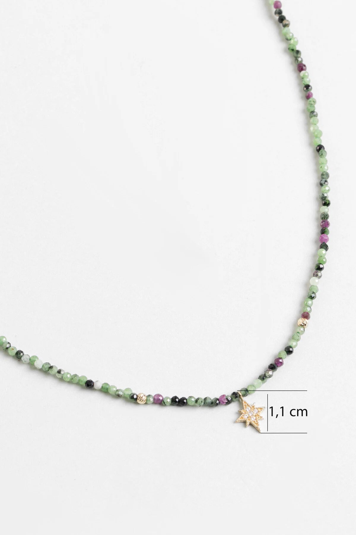 Kutup Yıldızı Figürlü Turmalin Taşlı 41 Cm 14 Ayar Altın Kolye M000684144