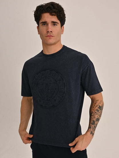 Fenerbahçe Lacivert Tribün Tie Dye Erkek Oversize Tshirt