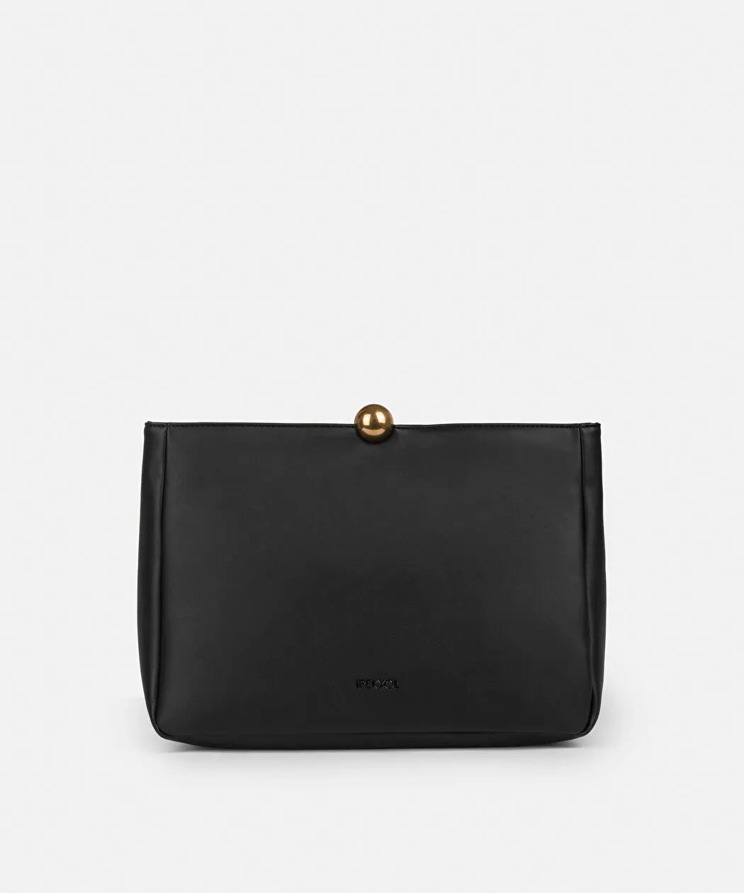 Siyah Metal Tokalı Deri Görünümlü Clutch Is1260121003001 | Ipekyol