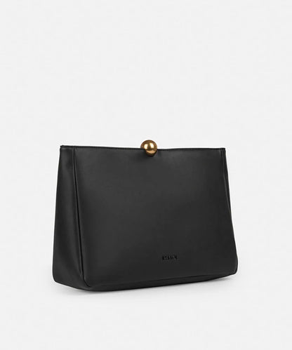 Siyah Metal Tokalı Deri Görünümlü Clutch Is1260121003001 | Ipekyol