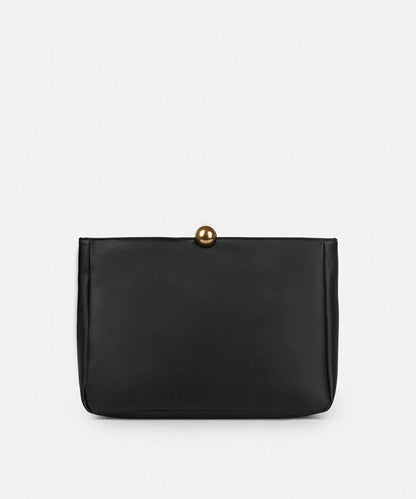 Siyah Metal Tokalı Deri Görünümlü Clutch Is1260121003001 | Ipekyol