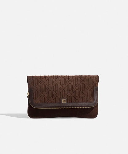 Kahverengi Sienna Deri Süet Clutch I00000121020074 | Ipekyol
