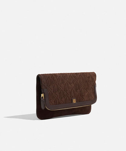 Kahverengi Sienna Deri Süet Clutch I00000121020074 | Ipekyol