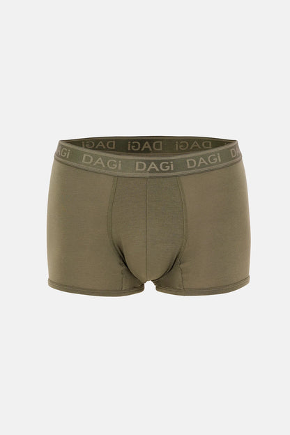 Haki-siyah 3'lü Düz Micro Modal Boxer