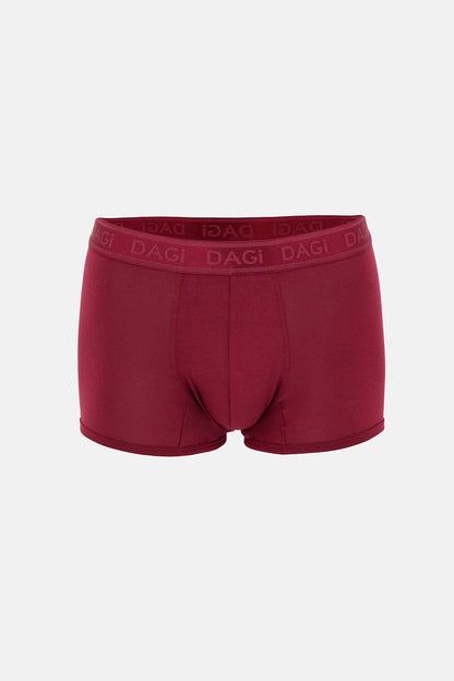 Bordo-siyah 3'lü Desenli Micro Modal Boxer