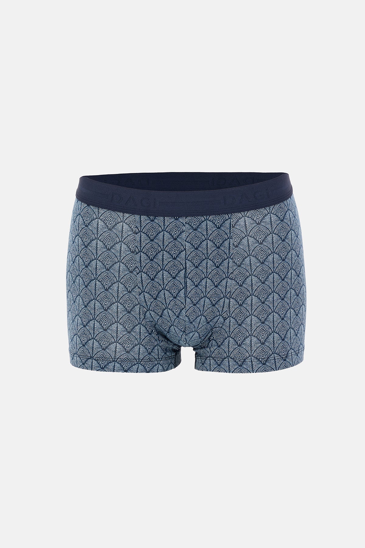 Gri-lacivert 3'lü Desenli Pamuk Boxer