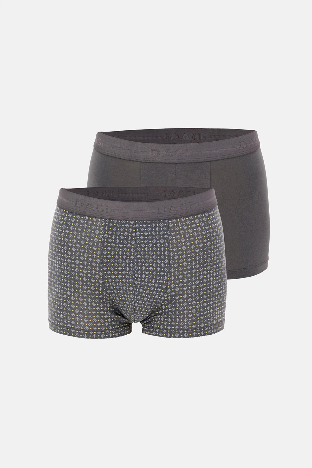 Antrasıt 2'li Desenli Pamuk Boxer