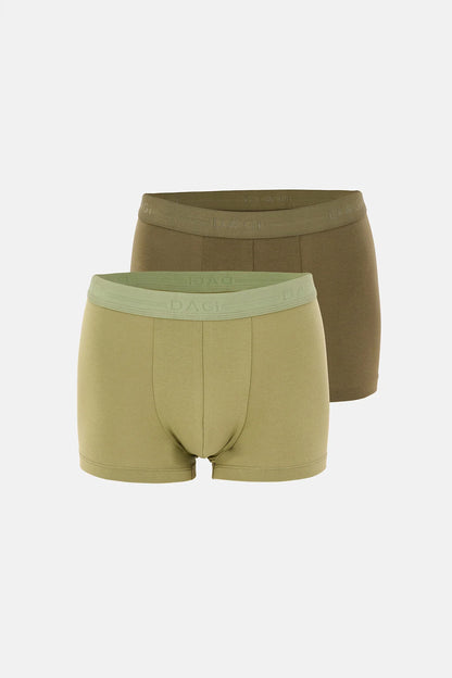 Haki-yeşil 5210 2'li Desenli Pamuk Boxer