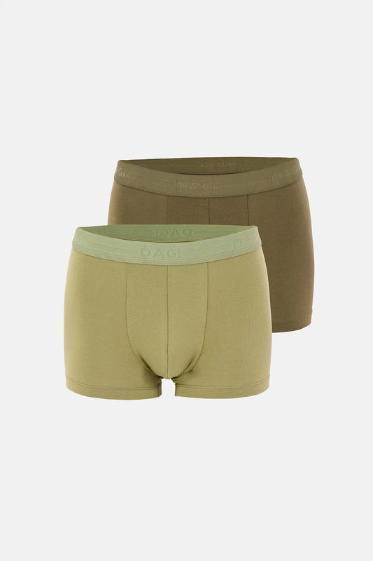 Haki-yeşil 5210 2'li Desenli Pamuk Boxer
