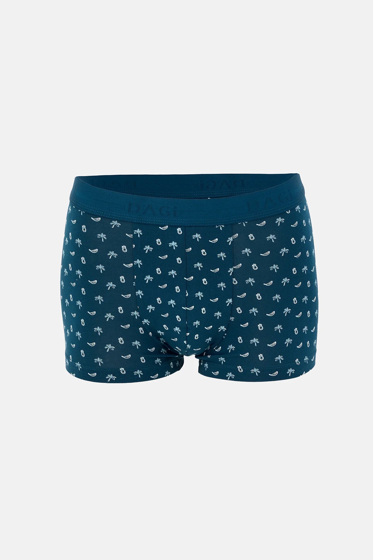 Açik Mavi-koyu Mavi 5210 3'lü Desenli Pamuk Boxer