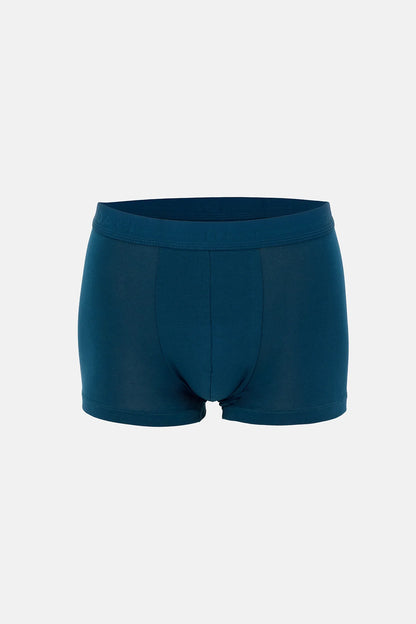 Açik Mavi-koyu Mavi 5210 3'lü Desenli Pamuk Boxer