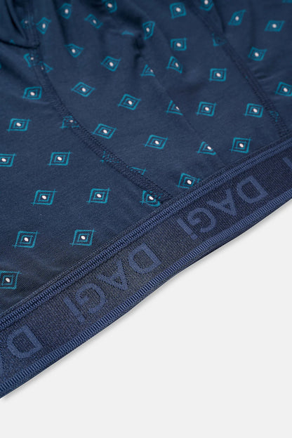 Lacivert-mavi Desenli Micro Modal Boxer