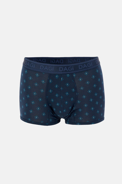 Lacivert-mavi Desenli Micro Modal Boxer