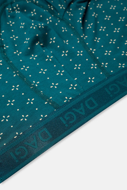 Petrol Yeşili Desenli Micro Modal Boxer