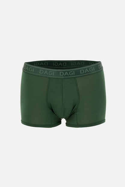Koyu Yeşil-yeşil 3'lü Düz Micro Modal Boxer