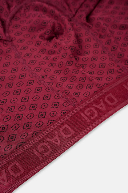 Bordo Desenli Micro Modal Boxer