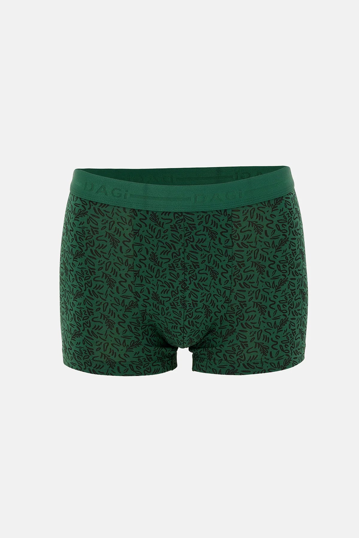 Koyu Yeşil 5210 2'li Desenli Pamuk Boxer