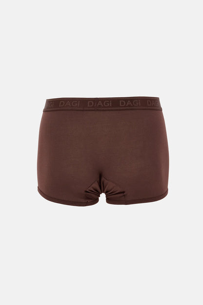 Kahverengi Desenli Micro Modal Boxer