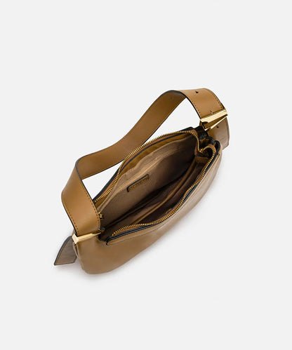 Kahverengi Deri Görünümlü Oval Çanta Is1260052093074 | Ipekyol