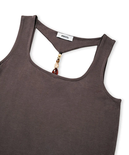 Kahverengi Boncuk Aksesuarlı Cutout Tişört Is1260070164074 | Ipekyol