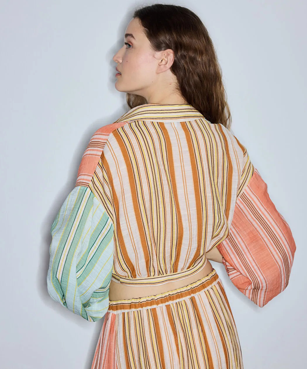 Pembe Çizgili Colorblock Bluz Is1260006110019 | Ipekyol