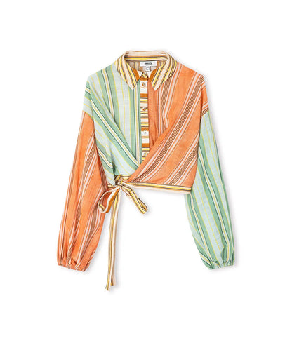 Pembe Çizgili Colorblock Bluz Is1260006110019 | Ipekyol