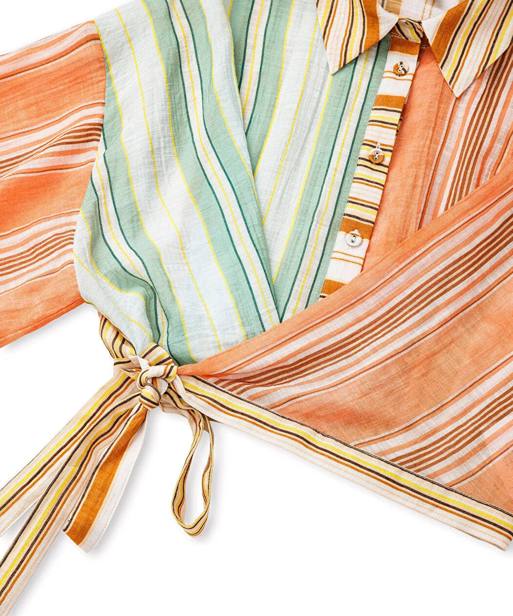 Pembe Çizgili Colorblock Bluz Is1260006110019 | Ipekyol