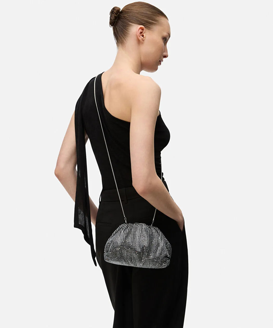 Siyah Çıkarılabilir Askılı Strass Taşlı Clutch Is1260121015001 | Ipekyol