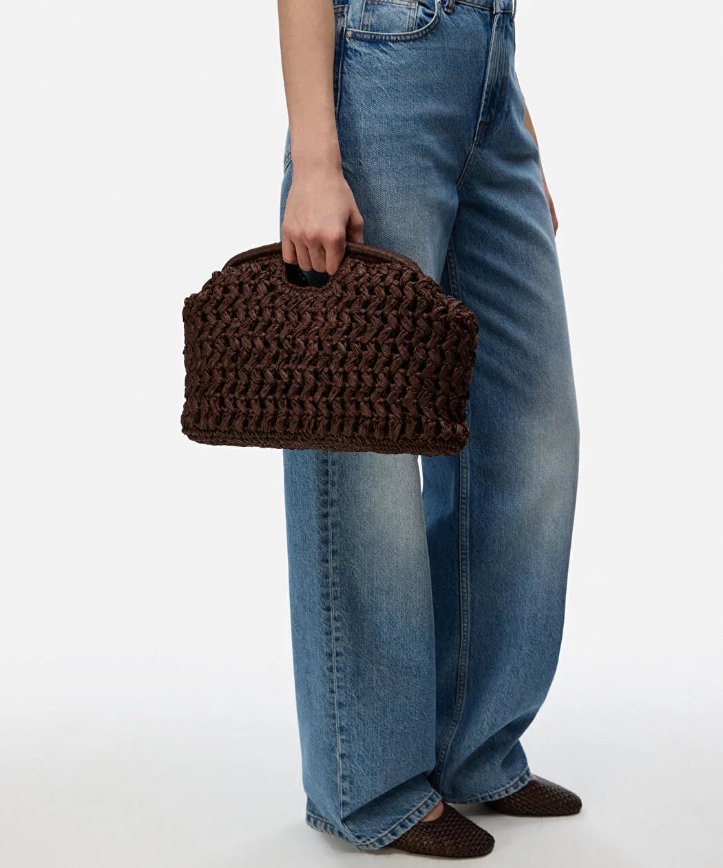 Kahverengi Hasır Görünümlü Clutch Is1260121006006 | Ipekyol