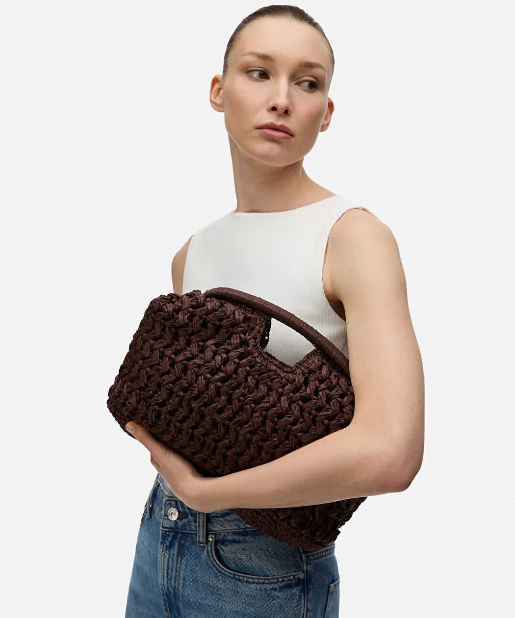 Kahverengi Hasır Görünümlü Clutch Is1260121006006 | Ipekyol