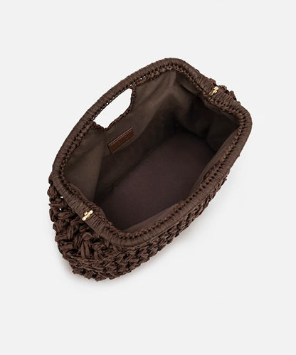 Kahverengi Hasır Görünümlü Clutch Is1260121006006 | Ipekyol
