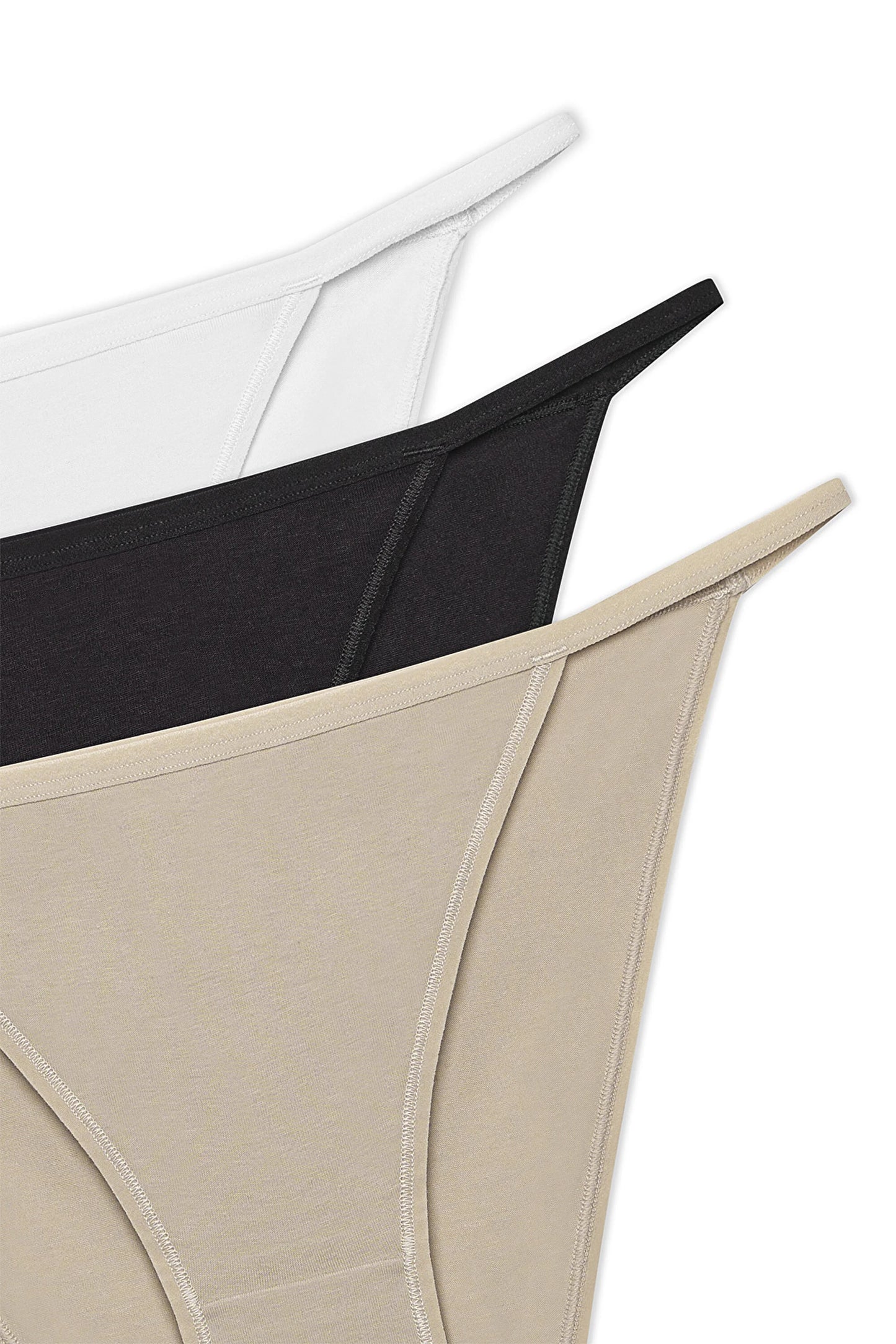 Strappy Pamuklu 3lü Çok Renkli Slip Külot