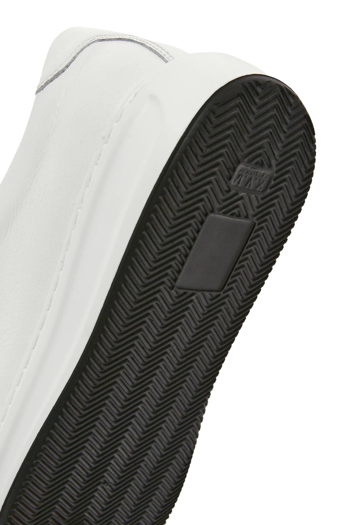 Erkek Beyaz Bağcıklı Deri Sneaker