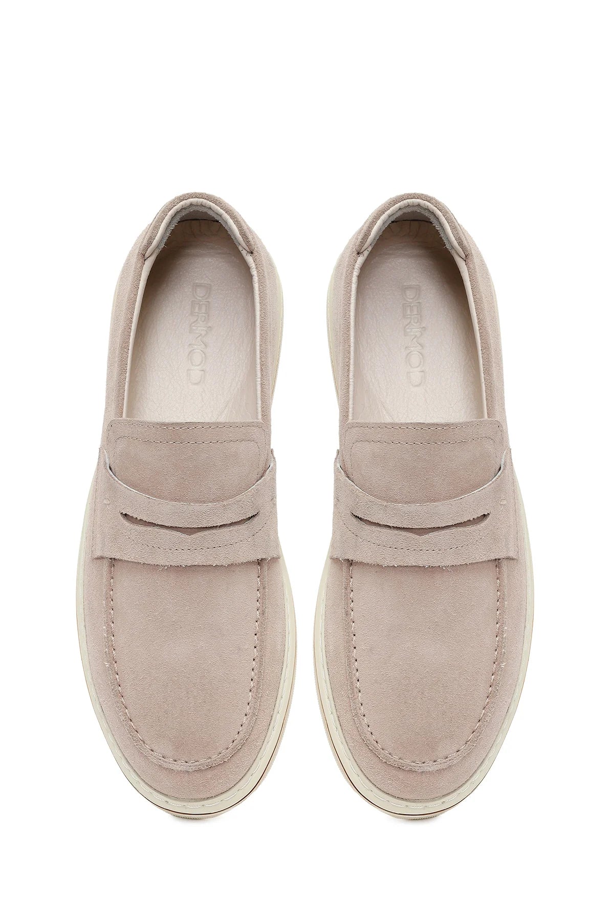 Erkek Bej Süet Deri Casual Loafer
