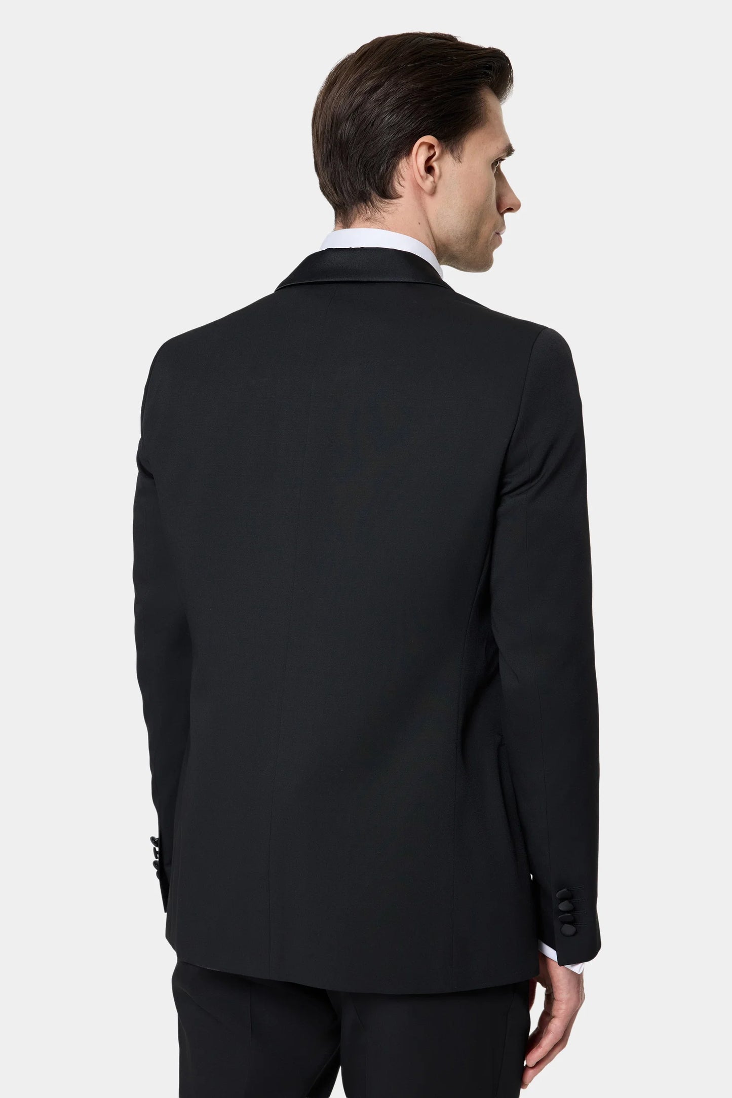 Tween Slim Fit Siyah Krep Desen Smokin Takim