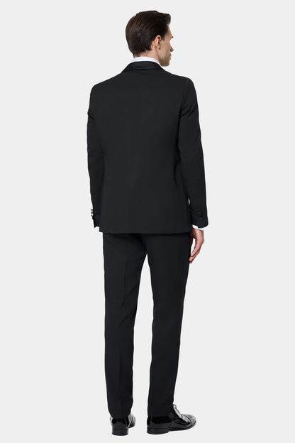 Tween Slim Fit Siyah Krep Desen Smokin Takim