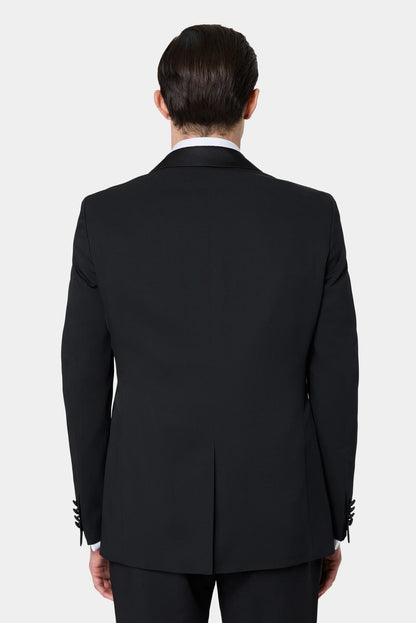 Tween Slim Fit Siyah Krep Desen Smokin Takim
