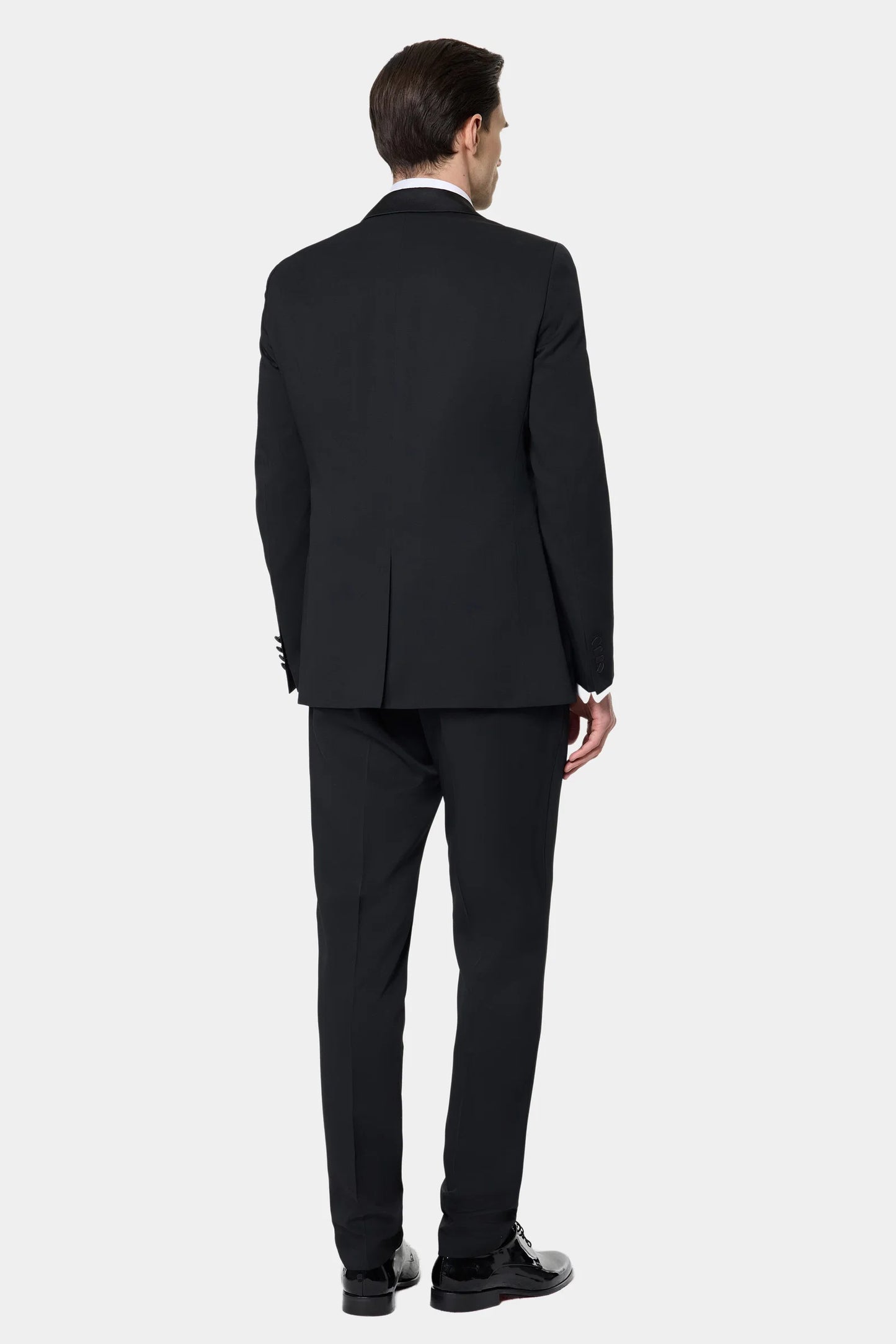 Tween Slim Fit Siyah Krep Desen Smokin Takim