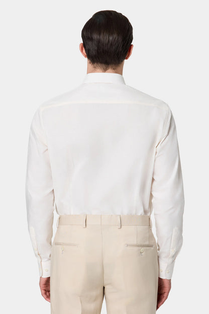 Tween Slim Fit Ekru Düz %100 Pamuklu Smokin Gömlek