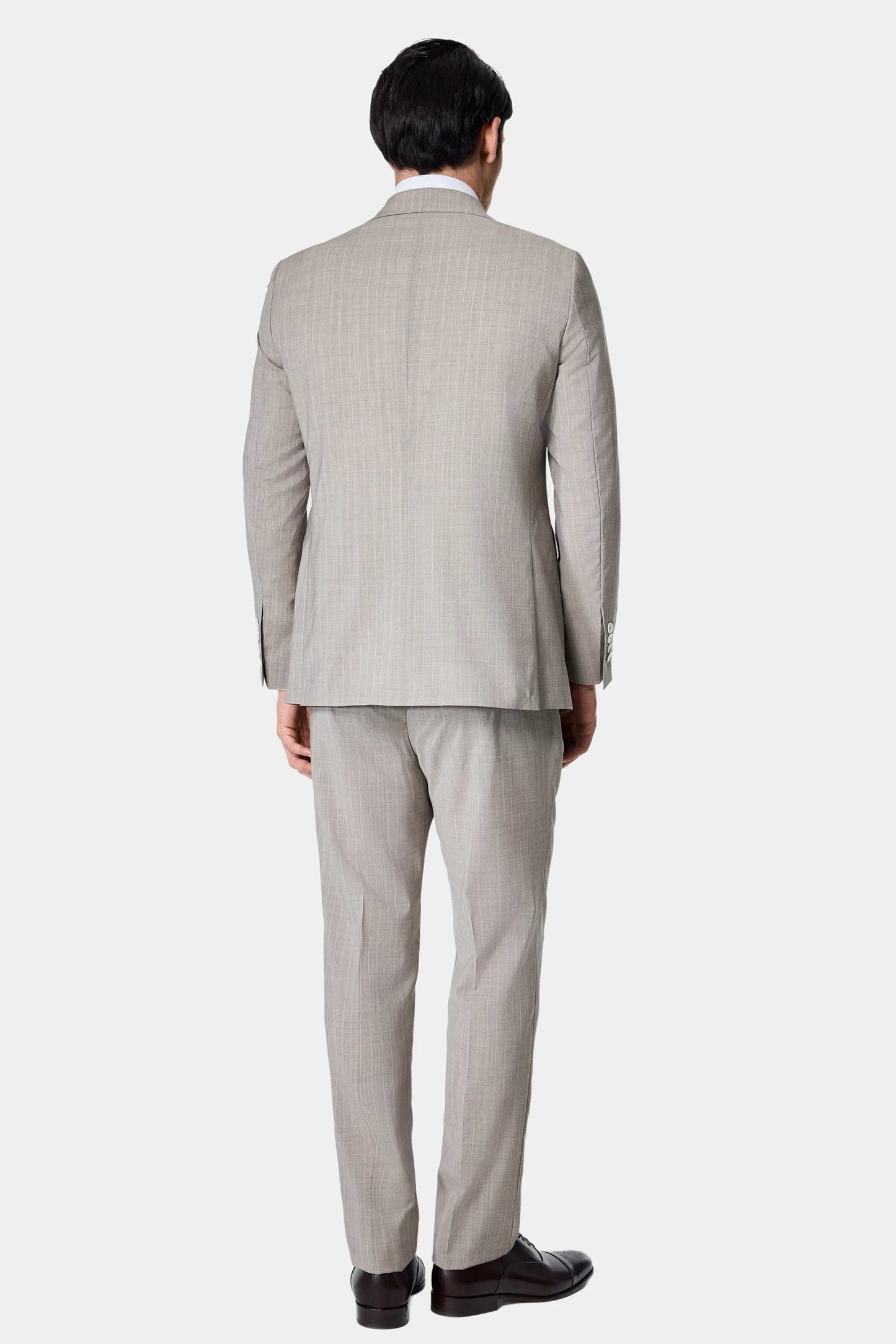 Damat Regular Fit Bej Çizgili Takim Elbise