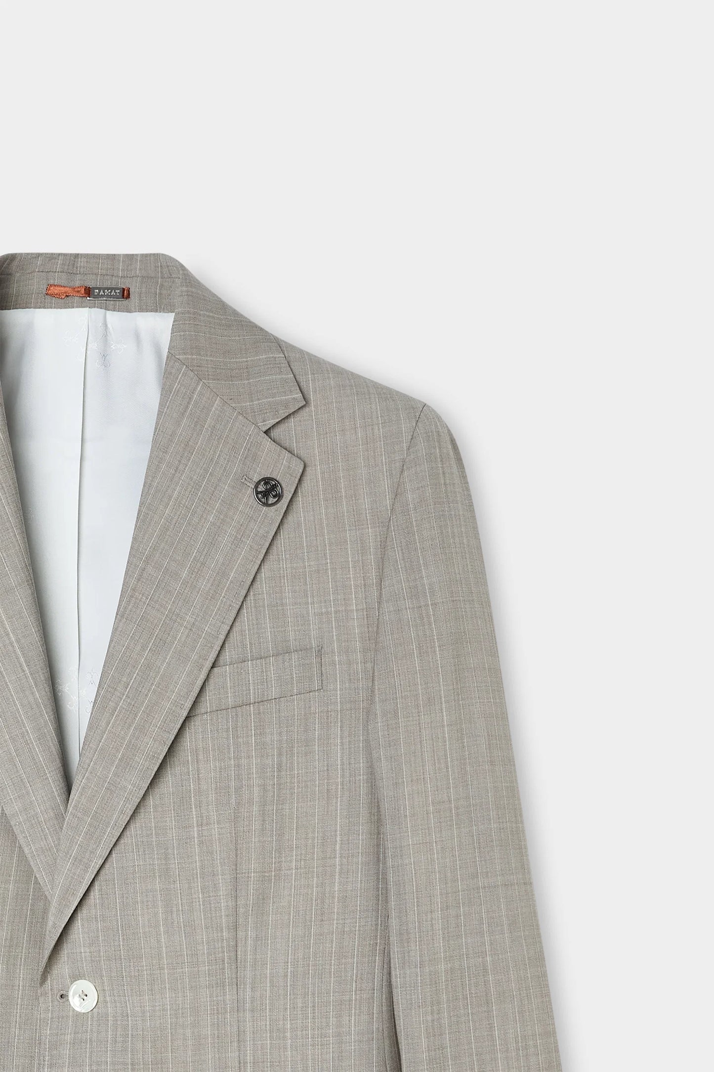 Damat Regular Fit Bej Çizgili Takim Elbise