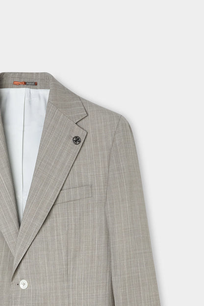 Damat Regular Fit Bej Çizgili Takim Elbise